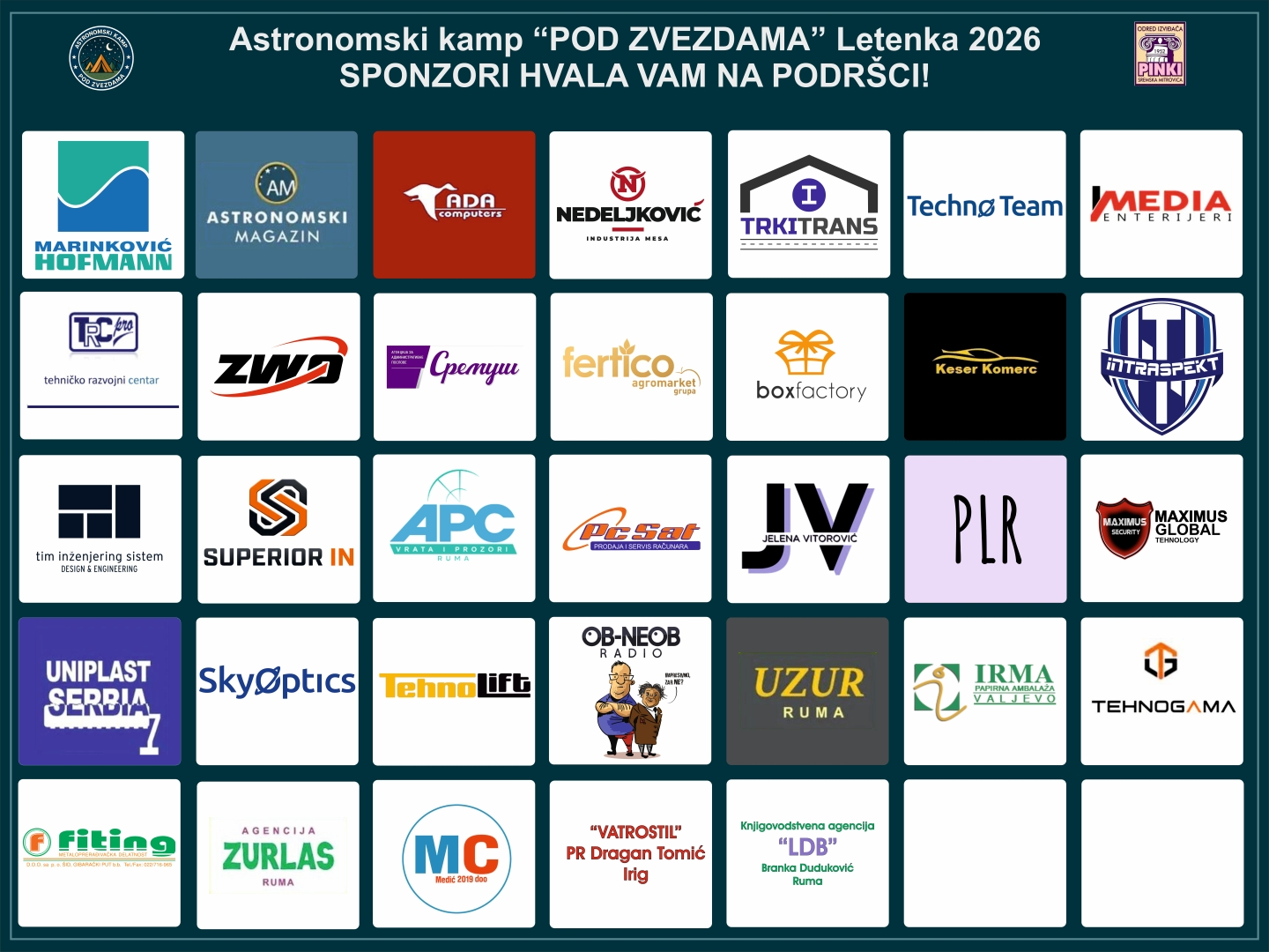 AK "Pod Zvezdama" — Veliko hvala ovim dobrim ljudima